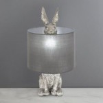 Osmoy Resin Hare Table Lamp Grey