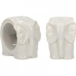 Set of 2 Elephant Napkin Rings Grey