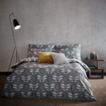 Content by Conran Leaf 100% Cotton Reversible Duvet Cover and Pillowcase Set Grey