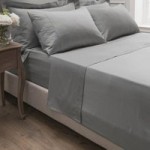 Dorma 300 Thread Count 100% Cotton Sateen Plain Silver Flat Sheet Silver