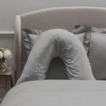 Dorma 300 Thread Count 100% Cotton Sateen Plain Silver V-Shaped Pillowcase Silver