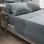 Dorma 300 Thread Count 100% Cotton Sateen Plain Denim Flat Sheet Denim