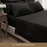Dorma 300 Thread Count 100% Cotton Sateen Plain Black Flat Sheet Black