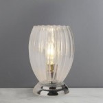 Dorma Blakely Fluted Glass Touch Table Lamp Clear, Nickel