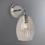 Dorma Blakely Fluted Glass Wall Light Clear, Nickel