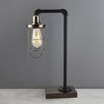 Milas Industrial Pipe Table Lamp Black