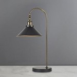 Logan Table Lamp Dark industrial Nickel, Antique Brass
