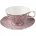 Katie Alice Ditsy Floral Pink Tea Cup and Saucer Pink