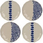 Set of 4 Mikasa Azores Speckle Side Plates Blue