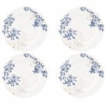 Set of 4 Palmers Silk Dinner Plates Blue