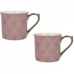 V&A Set of 2 Scallop Shells Pink Palace Mugs Pink