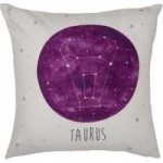 Zodiac Taurus Cushion Purple