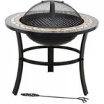 Skyros Mosaic Fire Pit and Stand Black