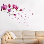 Magnolia Flowers Wall Sticker Pink