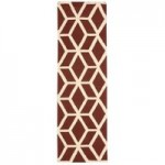 Nourison Linear 1 Brick and Ivory Runner Red