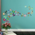 Butterflies with Crystals Wall Stickers MultiColoured