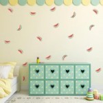Watermelon Slices Wall Stickers Red