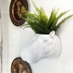 Hippo Wall Flower Pot White