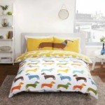 Rapport Home Sausage Dog Duvet Cover and Pillowcase Set White