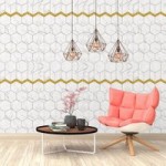 White Marble Effect Tiles Wall Stickers White
