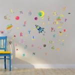 Glow in the Dark Alphabet and Numbers Wall Stickers MultiColoured