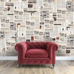 Vintage Newspaper Wall Stickers Natural