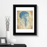 Jellyfish Framed Wall Art Blue