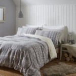 Catherine Lansfield Alpine Fleece Grey Duvet Cover and Pillowcase Set Grey