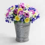 Pack of 6 Poppy Daisy and Iris Bouquets Multicoloured