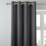 Arden Charcoal Thermal Eyelet Curtains Charcoal