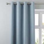 Luna Brushed Soft Blue Blackout Eyelet Curtains Blue