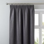 Luna Charcoal Blackout Pencil Pleat Curtains Charcoal