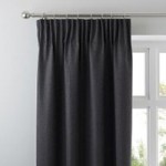 Jennings Charcoal Thermal Pencil Pleat Curtains Charcoal