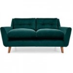 Halston Velvet 2 Seater Sofa Green