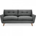 Halston Fabric 3 Seater Sofa Grey
