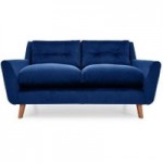 Halston Velvet 2 Seater Sofa Blue