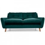 Halston Velvet 3 Seater Sofa Green
