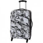 IT Luggage Marble 26 Inch Hard Shell Suitcase Black and White