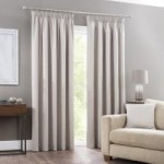 Brighton Natural Textured Pencil Pleat Curtains Natural