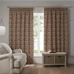 Chatsworth Autumnal Pencil Pleat Curtains White and Brown