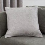 Textured Chenille Silver Cushion Silver