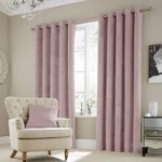 Ashford Blush Velour Eyelet Curtains Blush