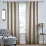 Swirl Sequin Champagne Hidden Tab Top Curtains Champagne