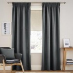 Henley Charcoal Pencil Pleat Curtains Charcoal
