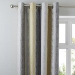 Sadie Stripe Ochre Eyelet Curtains Ochre