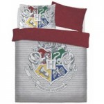 Harry Potter Crest Duvet Cover and Pillowcase Set Grey