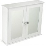 White Wall Mounted Double Mirror Cabinet White