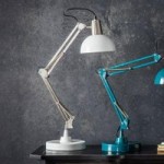 Gallery Direct Watson Nickel and White Brushed Desk Lamp Silver