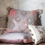 Gallery Direct Farha Embroidered Dusky Blush Cushion Pink