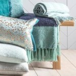 Tonal Faux Mohair Throw Blue